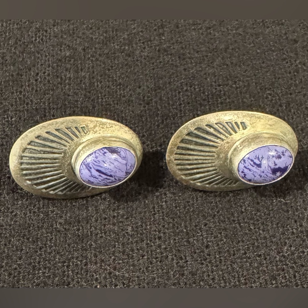 Tanzanite sterling silver earrings. Vintage